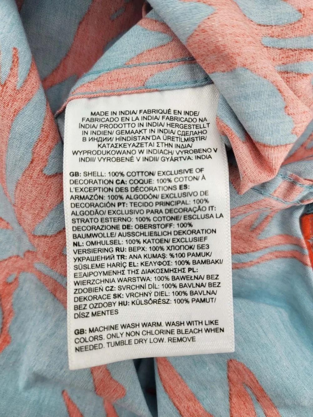 The North Face Men’s Short Sleeve Blue & Orange Floral Shirt